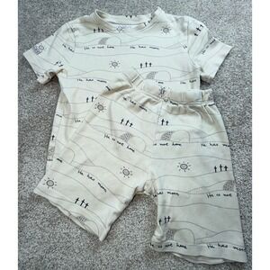 Holy Pals Kids 8 He Has Risen Easter Pajama Set Cream Cotton 2pc Snug Fit PJs